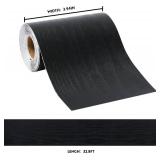 DESOMINOR 32FT Black Border Peel &Stick Black Wood Grain Wallpaper Border Removable Waterproof Bathroom Mirror Frame Sticker (Black, 3.93Inch X 32.8Ft)