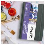 Canson Graduate Mixed Media Paper, Hard Cover Art Journal, 8.5x11 inches, 36 Sheets Artist Paper for Collage, Watercolor, Ink, Pencil, Marker