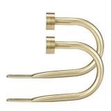 Premium Curtain Holdback, Quality Metal Decorative Curtain Holdbacks with Zinc Alloy Cap Finials,Rust-Proof, Set of 2 Window Curtain Holdbacks,Brass