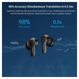 Anfier Offline Translator Earbuds M3 Black Real Time Instant Language Translator Device 98% High Accuracy and Rapid Response in 0.5s Support 144 Language and Accents Translation (With Offline Package)
