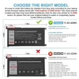 YRDD6 Battery for Dell Inspiron 5591 7586 5491 5481 5482 5485 3310 2-in-1 15 3582 3583 3593 3584 5590 5593 5594 5585 5598 14 3493 5493 5480 3793 Vostro 3491 5481 5581 5490 5590 0YRDD6 01VX1H 0VM732