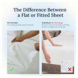 California Design Den Queen Size Flat Bed Sheet Only - Soft 400 Thread Count 100% Cotton Sheet Sateen, Breathable, Durable and Cooling Bed Sheets - Bright White