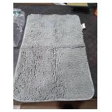 OLANLY Bathroom Rugs 24x16, Extra Soft Absorbent Chenille Bath Rugs, Rubber Backing Quick Dry, Machine Washable Bath Mats for Bathroom Floor, Tub and Shower, Home Decor Accessories, Grey