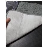 OLANLY Bathroom Rugs 24x16, Extra Soft Absorbent Chenille Bath Rugs, Rubber Backing Quick Dry, Machine Washable Bath Mats for Bathroom Floor, Tub and Shower, Home Decor Accessories, Grey