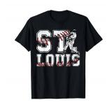 St. Louis Retro Baseball Lover Met At Game Day Men Boys Kids T-Shirt, XL, Black