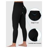 Sunzel Sunzfly Invisible Butt Scrunch Workout Leggings for Women, Butt Lifting High Waisted Gym Yoga Pants with Tummy Control 25 Black Small