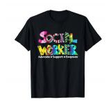 Advocate Support and Empower Social Worker Social Work Month T-Shirt Navy XL