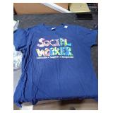 Advocate Support and Empower Social Worker Social Work Month T-Shirt Navy XL