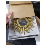 Namalu 6 Pcs Sunburst Mirror for Wall Decor, Small Circle Sun Espejos Decorative Mirror Hanging for Art Entryway Home Decor Bathroom Bedroom Living Room(Elegant,Gold)