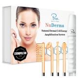 Pure Daily Care NuDerma Handheld Skin Therapy Wand Machine w/Neon Anti-Aging - Skin Tightening - Wrinkle Reducing - Dark Circles Clarifying - Hair & Scalp Stimulator