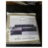 BT.WA Couch Cover L Shape Sectional Sofa Cover 2-Piece Soft Stretch Sofa Slipcover Furniture Protector Couch Slipcover with 2Pcs Pillowcases (Sofa 3 Seater + 3 Seater, Tan)