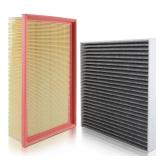 GoaMotors Engine Air Filter and Cabin Air Filter Replacement Fit for Volkswagen Jetta 2019-26 2.0L Tiguan 2018-24 2.0L Golf 2015 2.0L 2015-18 1.8L for Audi A3, Replace #5Q0-819-644, 5Q0129620B