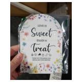 Wedding Signs Decor, Love is Sweet Sign for Dessert Table, Wedding Supplies 5x7 Inch, Wedding Signs for Ceremony And Reception, Arch Acrylic Table Sign for Anniversary And Event (Wildflower)