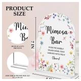 Wedding Sign Decor, Arch Acrylic Mimosa Bar Sign, Wedding Sign for Reception & Event Party,Bridal Shower Decorations, Wedding Table Sign Accessories for Anniversary And Event 5x7 Inch (Wildflower)