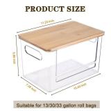Hiitytin Trash Bag Dispenser, Trash Bag Holder Dispenser with Bamboo Top, Extra Large Garbage Bags Holder Organizer Under Sink for Kitchen, Pantry, Laundry Room