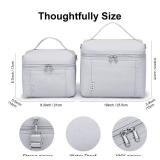 NOL Natural Organic Lifestyle Insulated Lunch Bags for Women Cooler Bag Lightweight Nylon Waterproof Lunch Box For Work (Gray White, Medium(normal))