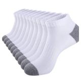 eallco 10 Pairs Mens Ankle Socks Low Cut Socks for Men Athletic Socks Breathable Cushioned White
