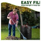 Abbylike 2 Pcs 72 Gallon Reusable Yard Waste Bags Heavy Duty Collapsible Lawn and Leaf Bags with Reinforced Handles for Lawn Pool Leaf Collectors Yard Debris Storage