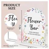 Wedding Sign Decor, Flower Bar Sign, 5x7 Inch Arch Acrylic, Wedding Sign for Reception & Event Party, Bridal Shower Decorations, Wedding Table Sign Accessories for Anniversary And Event (Wildflower)