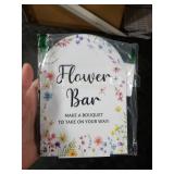 Wedding Sign Decor, Flower Bar Sign, 5x7 Inch Arch Acrylic, Wedding Sign for Reception & Event Party, Bridal Shower Decorations, Wedding Table Sign Accessories for Anniversary And Event (Wildflower)