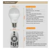 Fjiangyi 6W E27 Smart LED Light Bulbs Dimmable with 2.4GHz Wireless 3-Zone Remote Control - Adjustable Color Temperature (Warm/Cool) and Brightness 3pk NO REMOTE