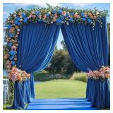 20ft x 12ft Royal Blue Backdrop Curtain for Parties, Wrinkle Free Polyester 4 Panels 5x12ft Photo Backdrop Drapes Back Drop Cloth for Wedding Birthday Party Baby Shower Photography Background