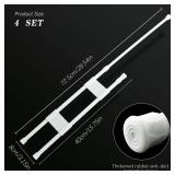 Tesmirror RV Refrigerator Tension Rods Tension Bars RV Fridge Bars Kitchen Accessories Refrigerator Accessories, 15.8-27.6 Inch, White