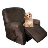 molasofa Leather Like Recliner Chair Covers - Large Lazy Boy Recliner Chair Covers for Reclining Chair 4 Pieces Washable Recliner Slip Covers That Stay in Place (Dark Brown