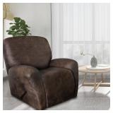 molasofa Leather Like Recliner Chair Covers - Large Lazy Boy Recliner Chair Covers for Reclining Chair 4 Pieces Washable Recliner Slip Covers That Stay in Place (Dark Brown