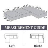 LA MEACK Couch Cushion Covers for Sectional Sofa L Shape Washable Separate Seat Chaise Couch Cover Stretch Sofa Slipcovers with 2 Pcs Pillowcases(2 Seater + 1 Chaise, Dark Grey)