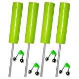 2 Pack Fishing Rod Holders, Bank & Beach Support Stand - Reinforced PVC, 2 Free Fishing Rod Bait Alarm Bells (Green) MISSING PIECES