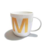 ZaH 16oz Coffee Mug Alphabet Ceramic Mug ABC Letter Cup for Women Men Boys Girls - Home Decoration Initial A-Z Mug (M)