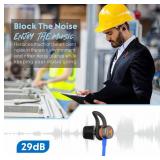 MIPEACE Bluetooth Noise Reduction Headphones, Magnetic Custom-fit Safety Wireless Neckband headphones-29db Noise isolating Work Earbuds Earphones with mic and Control,IPX4 sweatproof 13+Hour Playtime