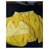 Women Sexy 2 Piece Outfits Dress Chiffon Strap Deep V Neck Bra Crop Top High Split Maxi Dresses Skirt Set Yellow L