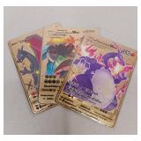 FACTORY SEALED - 3 Piece Metal Gold Plated Pokemon VMax Cards and Card Box- UNAUTHENTICATED (Item is Factory Sealed, Images Are Examples ONLY)
