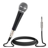APPEARS NEW - Pyle Microphone, Dynamic Cardioid, XLR Cable Included, Unidirectional, Rugged Construction, Built-in Pop Filter, Perfect for Stage & Studio, High Gain, Ultra-Wide Frequency Response, 15f