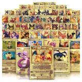 FACTORY SEALED - 86 PCS Pokemon Gold Cards Packs Vmax V EX GX Rare Golden Cards Deck Box Gold Foil Card for Fans/Kids/Collectors Gifts (Gold)- UNAUTHENTICATED