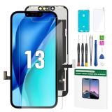iPhone 13 Screen Replacement Kit 6.1 LCD Display 3D Touch Full HD Digitizer Full Assembly Repair Kits Screen Protector for A2633 A2482 A2631 A2634 A2635 (not for 13 mini,Pro,Promax)