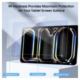FACTORY SEALED - Qularlans 2 Pack Screen Protector for iPad Pro 11 Inch 2024 M4 (5th Generation) Tempered Glass, Model A2836/A2837/A3006, HD Anti Scratch, Face ID and Apple Pencil Compatible