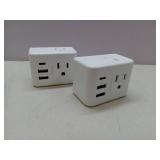 2 Pack European Travel Plug Adapter, International Power Plug Adapter with 3 Outlets 3 USB Charging Ports(1 USB C), Type C Plug Adapter Travel Essentials to Most Europe EU Spain Italy France Germany