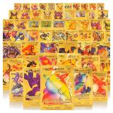 FACTORY SEALED - 55 PCS Pokemon Gold Cards- VMAX GX EX Rare Foil Cards-Gold Metallic Finish Trading Cards Set with Deck Box â Ideal Gift for Fans & Kids- UNAUTHENTICATED