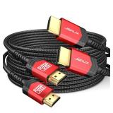 FACTORY SEALED - JSAUX 8K HDMI Cables 2.1 10FT 2-Pack 48Gbps Ultra High Speed Cords(8K@60Hz 7680x4320, 4K@120Hz) eARC HDR10 HDCP 2.2 & 2.3 3D, Compatible with PS5/PS4/X-Box/Roku TV/HDTV/Blu-ray/LG/Sam