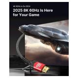 FACTORY SEALED - JSAUX 8K HDMI Cables 2.1 10FT 2-Pack 48Gbps Ultra High Speed Cords(8K@60Hz 7680x4320, 4K@120Hz) eARC HDR10 HDCP 2.2 & 2.3 3D, Compatible with PS5/PS4/X-Box/Roku TV/HDTV/Blu-ray/LG/Sam