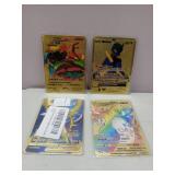 APPEARS NEW - 4 Piece Gold Metal Pokemon Cards-Arceus VMAX (Blue), Mewtwo GX, VMAX Venusaur, Charizard & Blastoise Tagteam, Charizard VMAX,  UNAUTHENTICATED