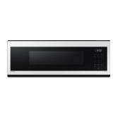 Samsung - BESPOKE 1.1 cu. ft SLIM Over-the-Range Microwave with 400 CFM Hood Ventilation, Wi-Fi and Voice Control - White Glass Model ME11CB7510