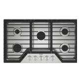 Whirlpool - 30in Built-In Gas Cooktop with 5 Burners and EZ-2-Lift Hinged Cast-Iron Grates - Stainless Steel Model WCGK7030PS
