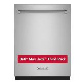 KitchenAid - 24in Top Control Built-In Stainless Steel Tub Dishwasher with 3rd Rack, Fan-Enabled ProDry, 44 dBA - Stainless Steel Model KDTM604KPS