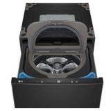 LG - SideKick 1.0 Cu. Ft. High-Efficiency Smart Top Load Pedestal Washer - Black Steel WD300CB