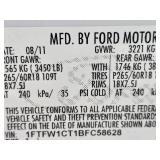 2011 FORD F-150 PLATINUM SUPERCREW 6.5-FT. BED 2WD