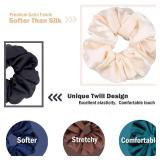IVARYSS Big Scrunchies for Women Thick Hair, Premium Satin Softer than Silk, XL 6 Inch Extra Large Scrunchy Elastic Hair Bands Accessories, 6 Pack, Neutral